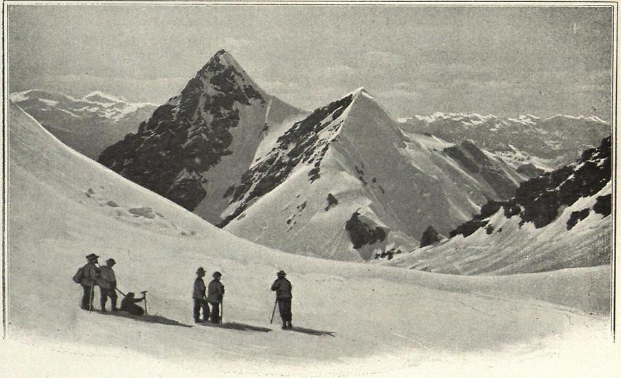 Illustration Eiskögelen und Hinterer Ortler-Gletscher