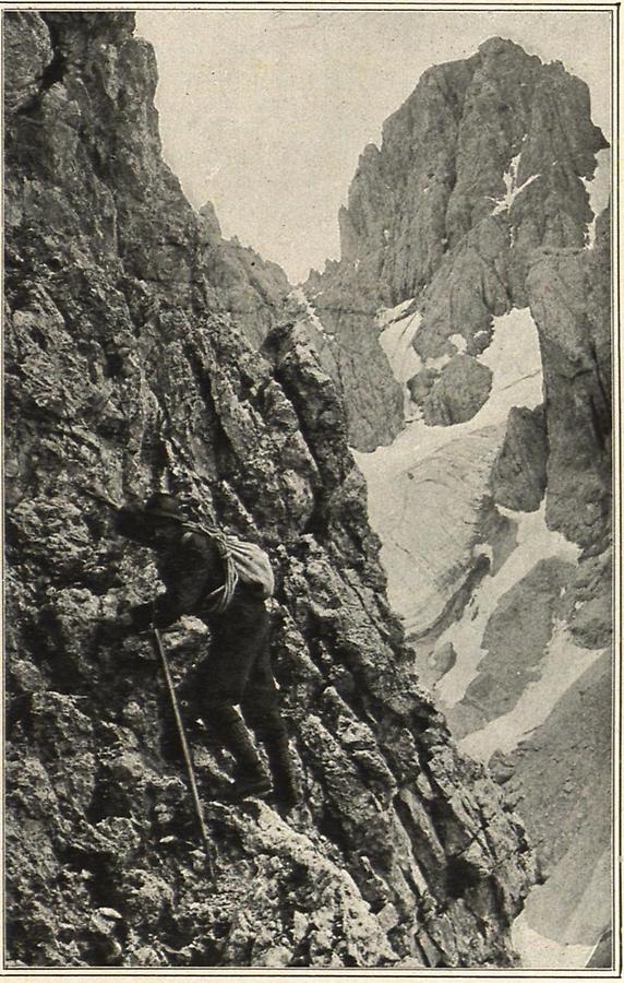 Illustration Kletterei am Langkofel: Einstieg gegen die Großmannspitze