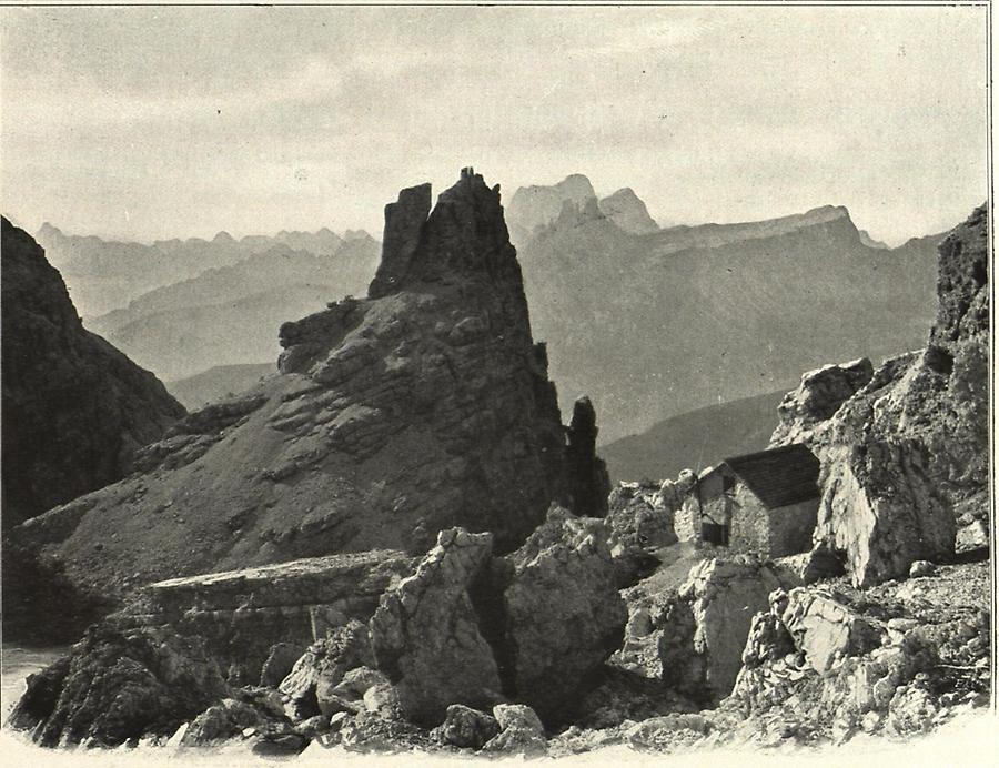 Illustration Tofonahütte gegen Croda da Lago