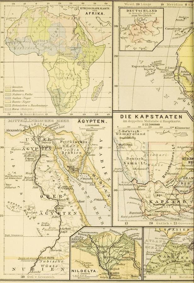 Illustration Agypten, Kapstaaten, Nildelta, Marokko