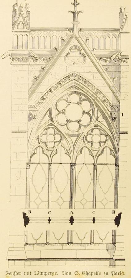 Illustration Fenster mit Wimperge von S Chapelle zu Paris