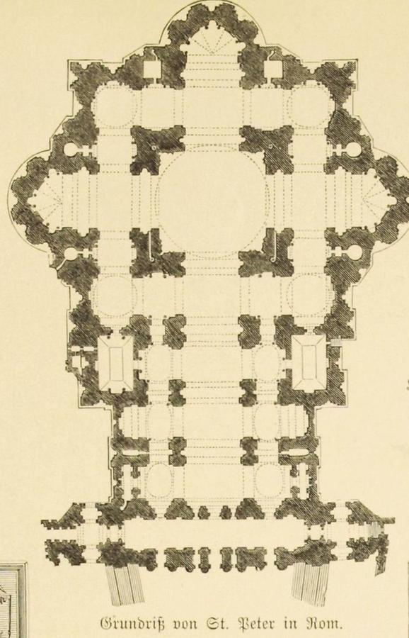 Illustration Grundriss von St Peter in Rom