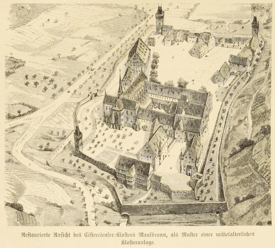 Illustration Mittelalterliche Klosteranlage