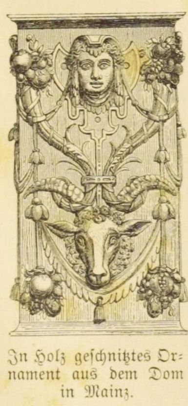 Illustration In Holz geschnitztes Ornament aus dem Dom zu Mainz I