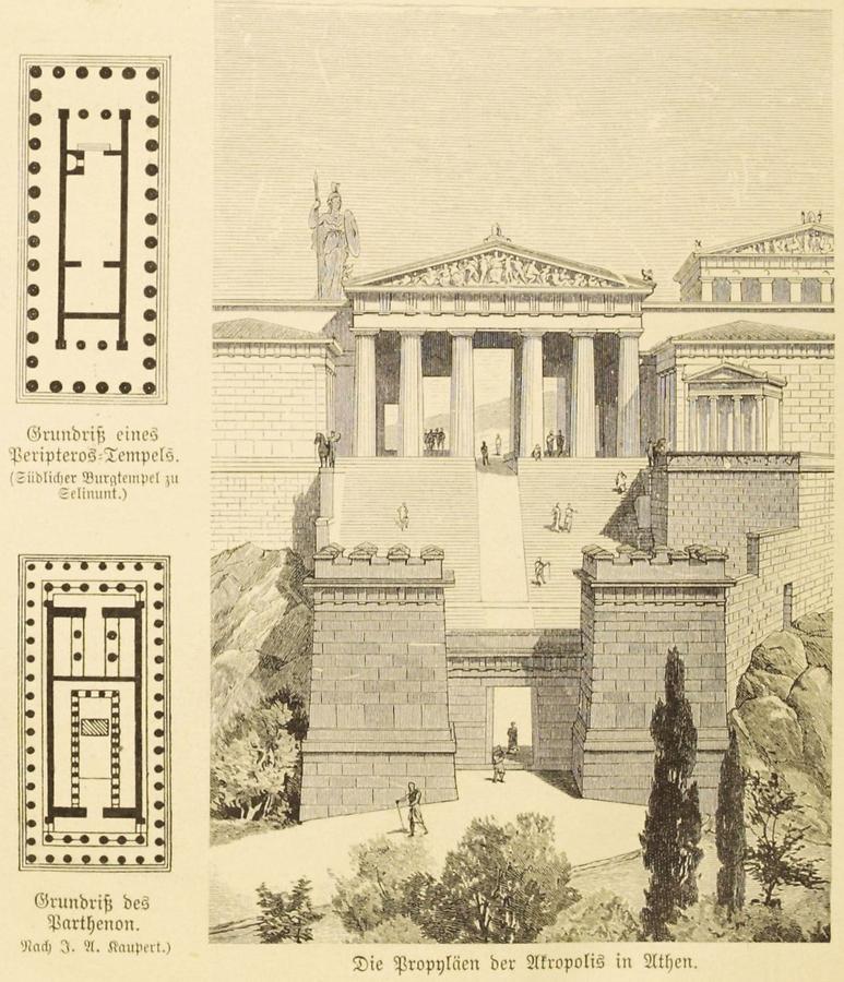 Illustration Propyläen der Akropolis in Athen