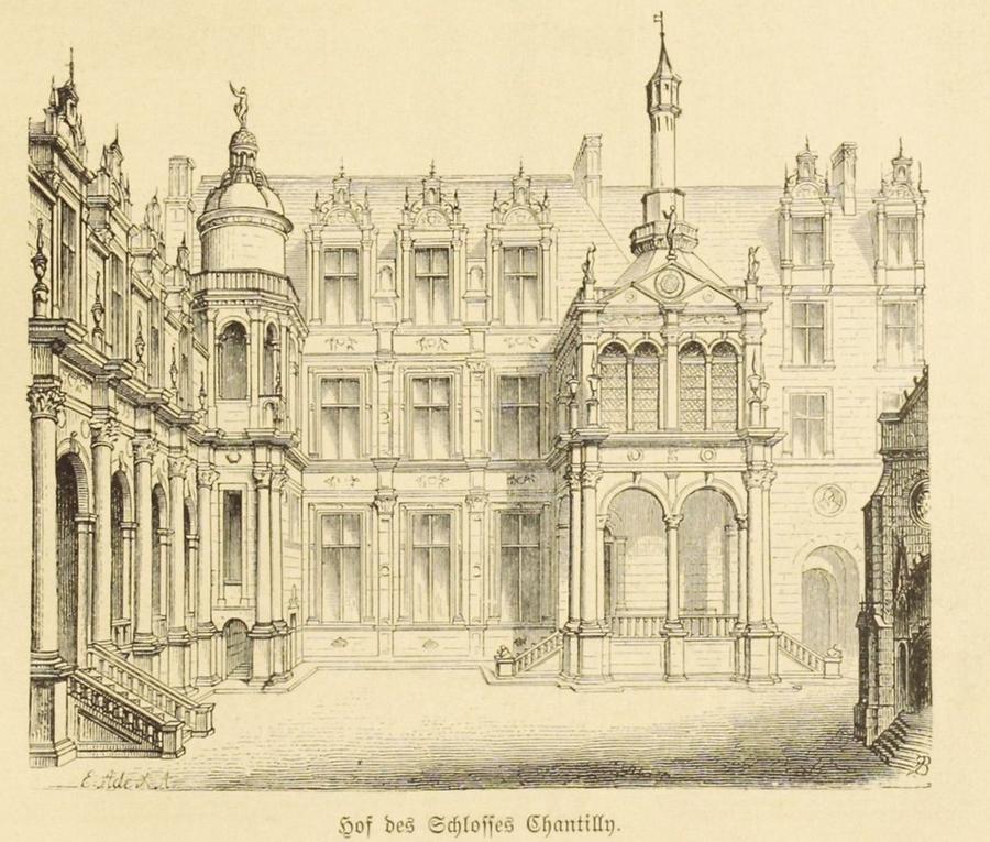 Illustration Hof des Schlosses Chantilly