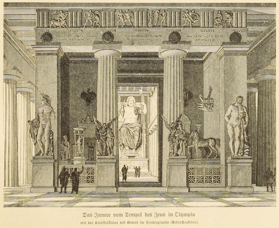 Illustration Zeustempel in Olympia (Innenansicht)