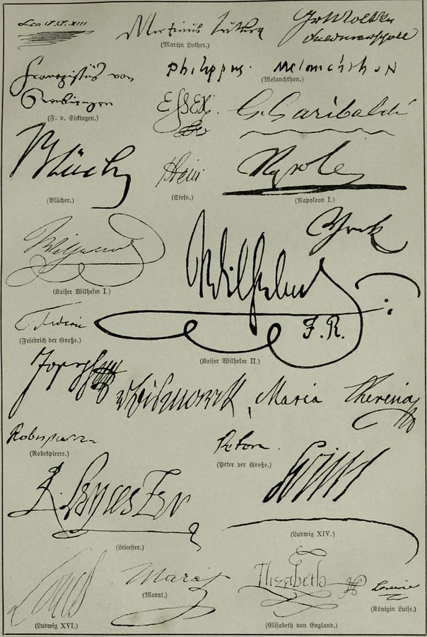 Illustration Autographen (Tafel I)