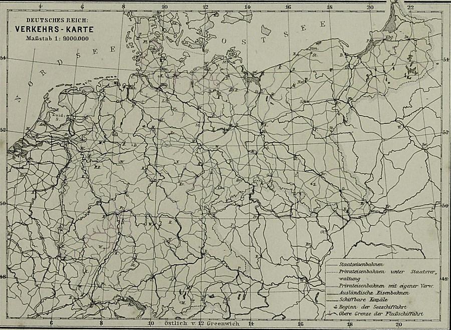 Illustration Deutsches Reich: Verkehrs-Karte