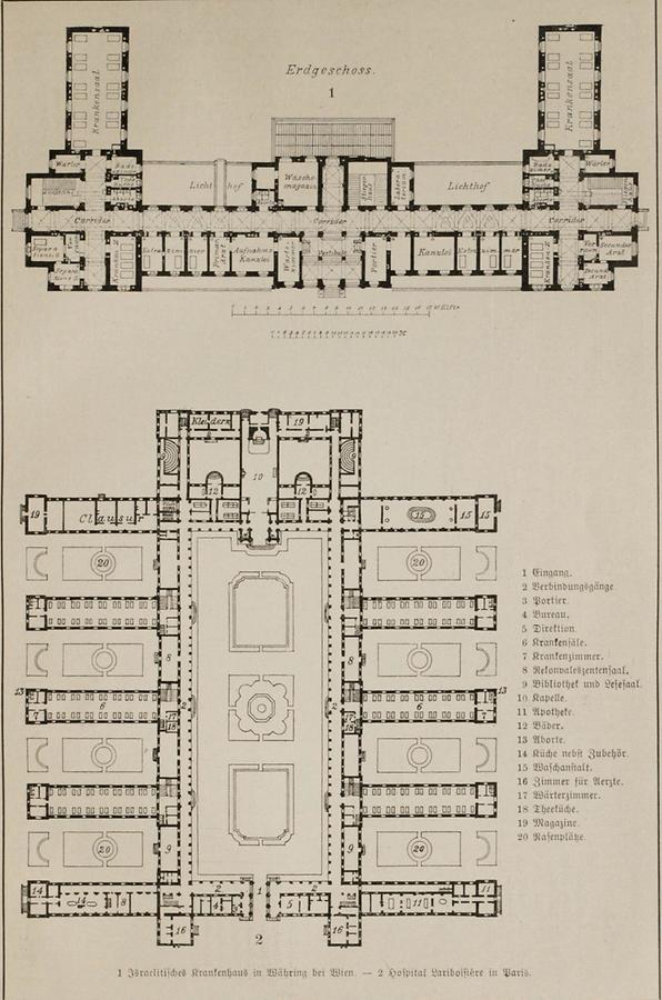 Illustration Krankenhäuser (Tafel I)