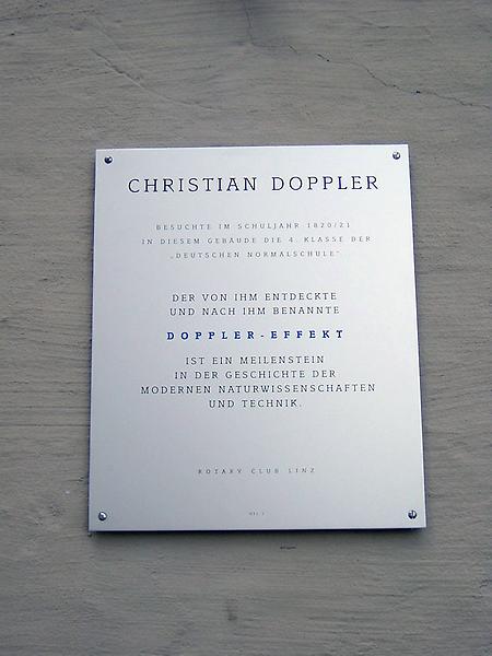 Linz, Christian Doppler Gedenktafel