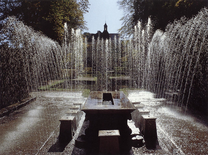 Salzburg, Wasserspiel im Garten von Schloss Hellbrunn