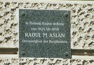 Aslan Raoul, Gedenktafel, Wien 9, Strudlhofg. 13, © Rainer Lenius