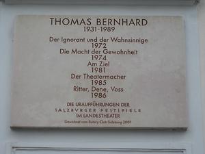Salzburg - Landestheater - Thomas Bernhard-Gedenktafel