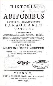 Titelblatt der 'Historia de Abiponibus'