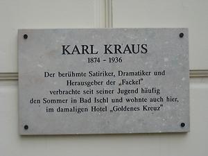 Bad Ischl - Kreuzplatz 7 - Karl Kraus-Gedenktafel
