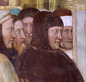 Altichiero, Ritratto di Francesco Petrarca, Porträtbilder einer Gruppe um Francesco Petrarca