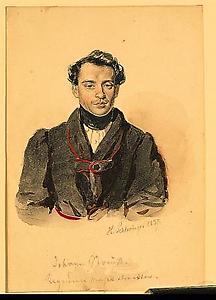 Johann Strauß Vater. Aquarell von H. W. Schlesinger, 1837., © Privatbesitz, für AEIOU