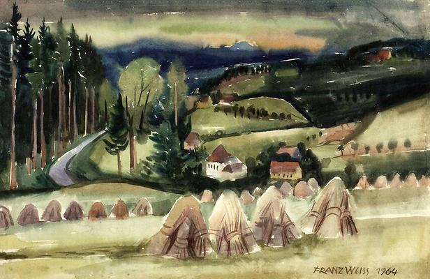 Watercolor painting by Franz Weiss