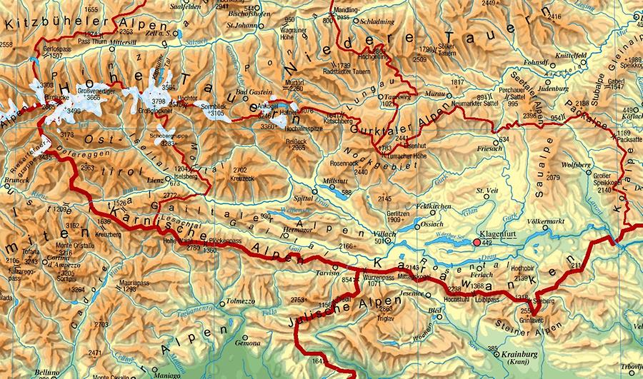 Kärnten Landkarte