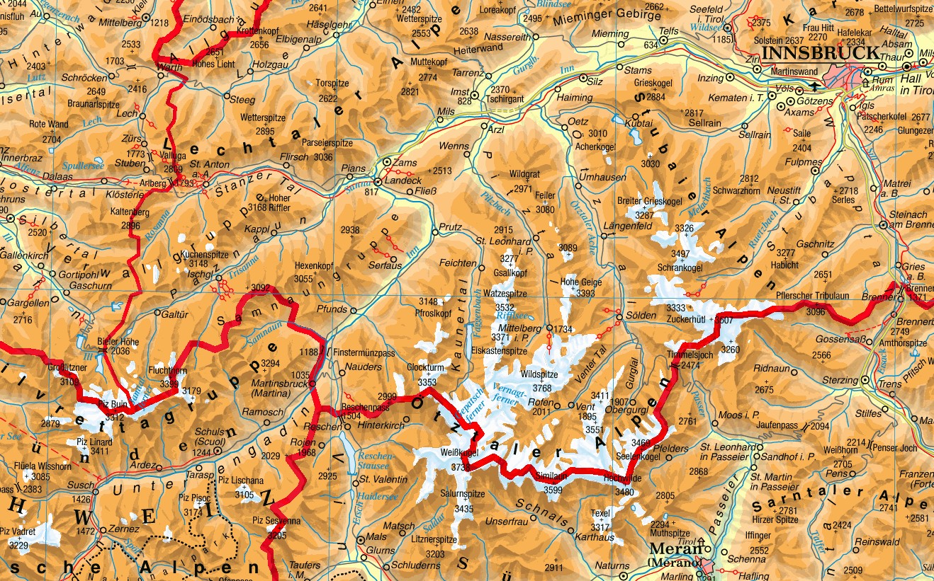 Hauptalpen-West | Landkarte-Österreich | Alles über Österreich