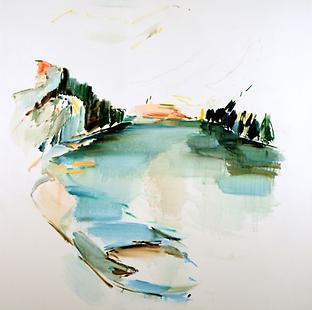 Stilles Wasser, 2013, Öl auf Leinwand, 130x130cm, Brigitte Bruckner-Mikl