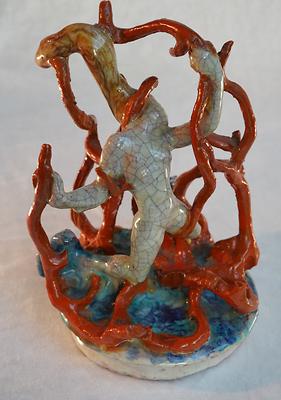 Nixe in Koralle, Keramik