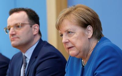 In Deutschland ist Corona nun auch Chefinnensache: Kanzlerin Merkel mit Minister Spahn