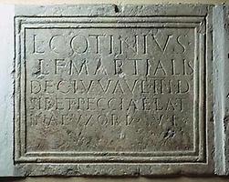 Grabinschrift des Lucius Cotinius Martialis