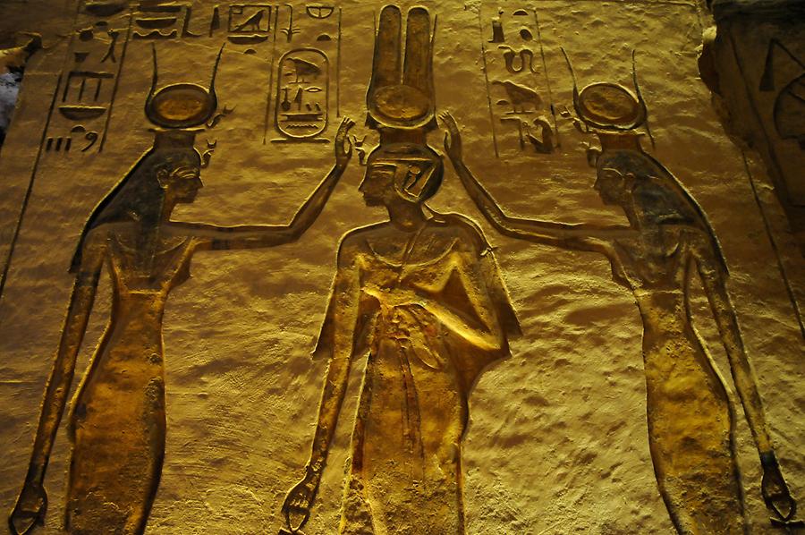 Abu Simbel - Temple of Hathor; Inside, Relief