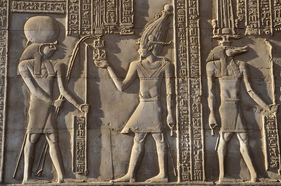 Temple of Kom Ombo - Relief; Horus and Sobek