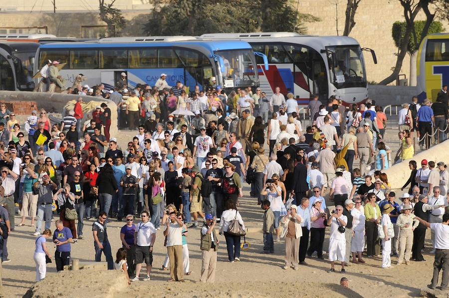 Tourists near Giza