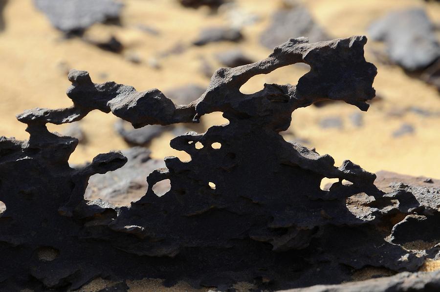 Desert near Bir Kiseiba - Lava Rocks