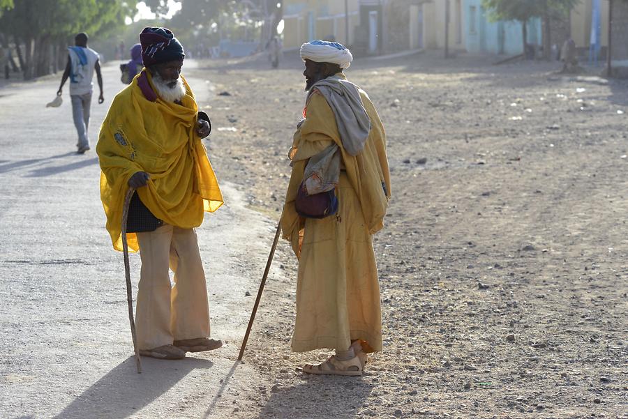 Axum - Old Town; Pilgrims