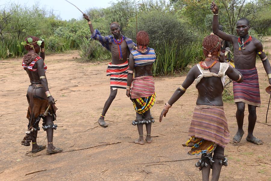 Bull-jumping Ceremony - Whipping