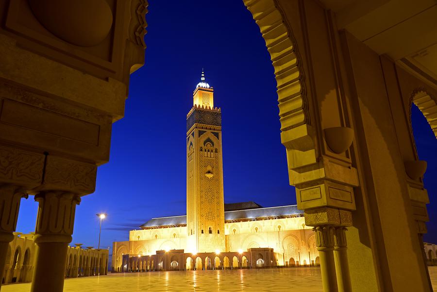Hassan II Mosque at Night