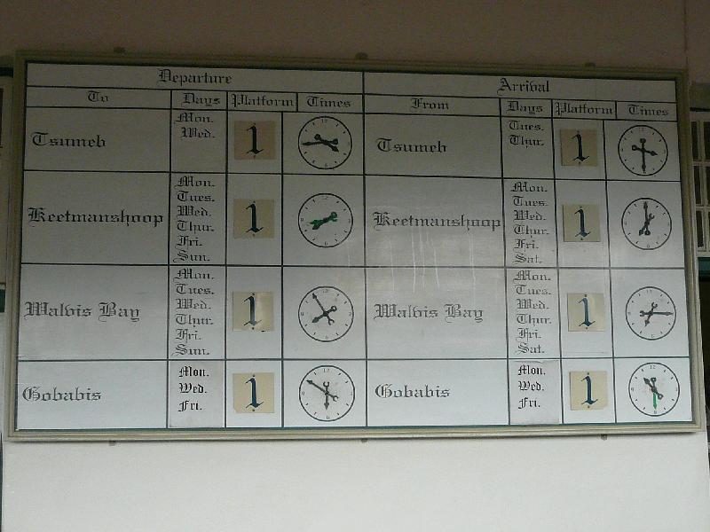 Train schedule