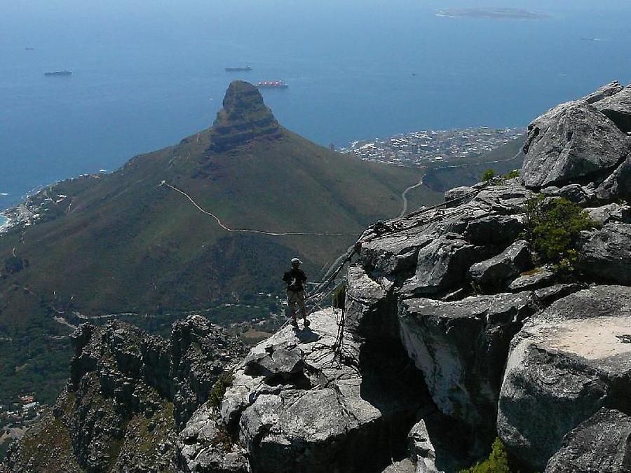At the top of Table Mountain