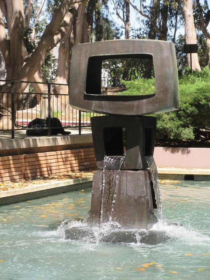 UCLA Franklin D. Murphy Sculpture Garden - 'Dynamic Rhythms Orange' by Benton Fletcher 1970