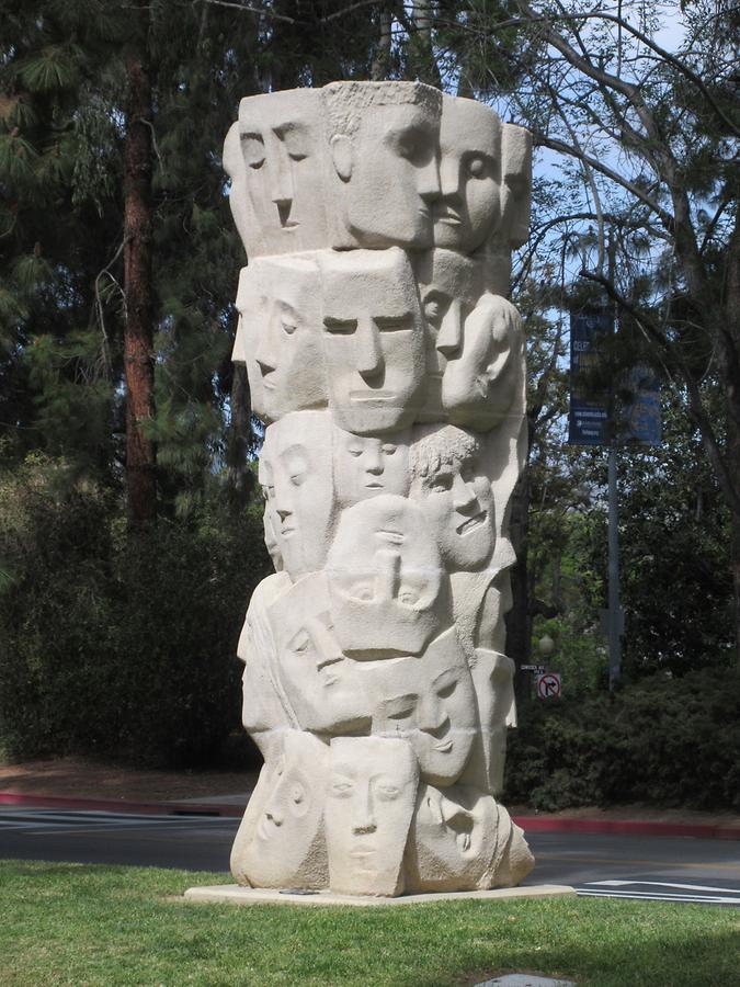 UCLA Franklin D. Murphy Sculpture Garden - 'Tower of Masks' by Anna Mahler 1961