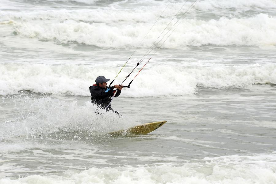 Nauset - Beach; Kiteboarder