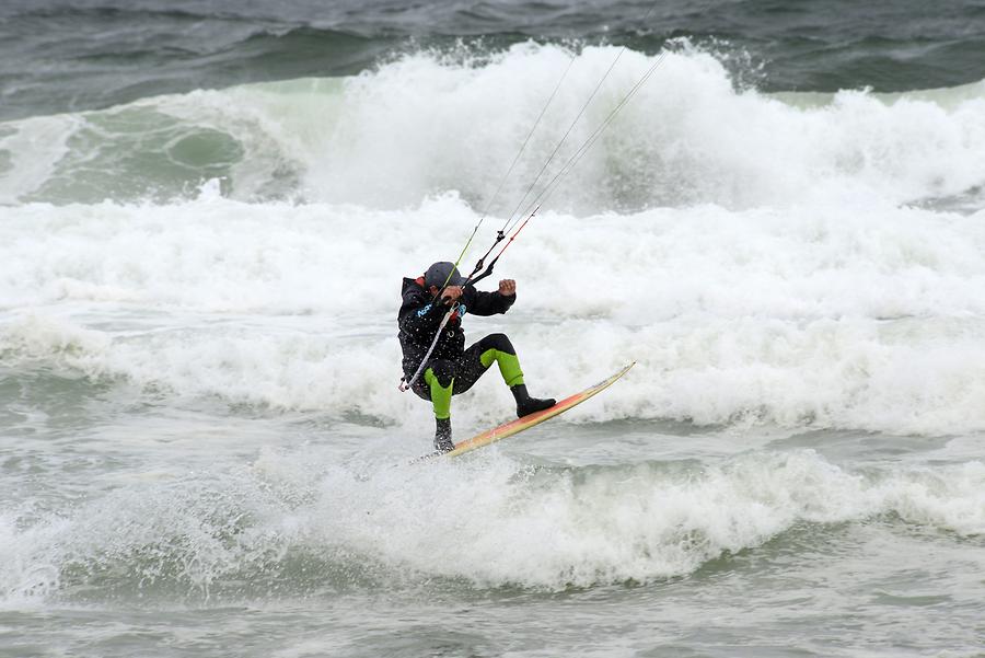 Nauset - Beach; Kiteboarder