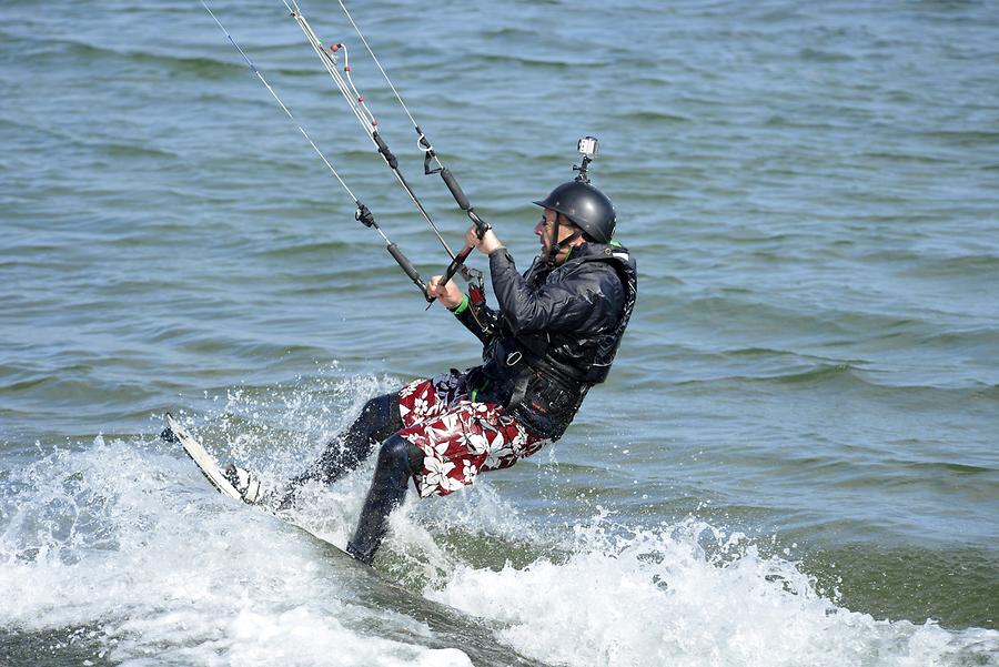 Nauset - Beach; Kiteboarder