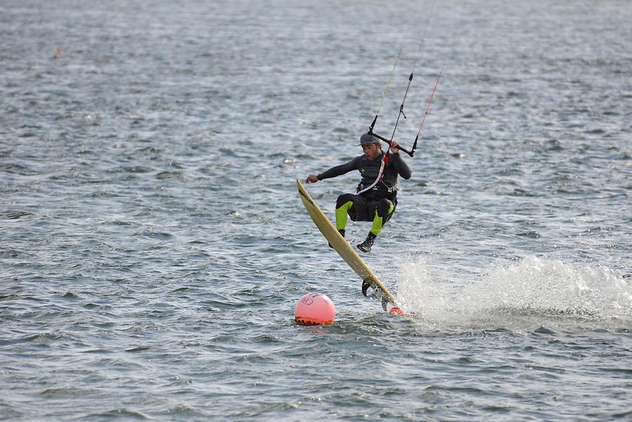 Nauset - Beach; Kiteboarder