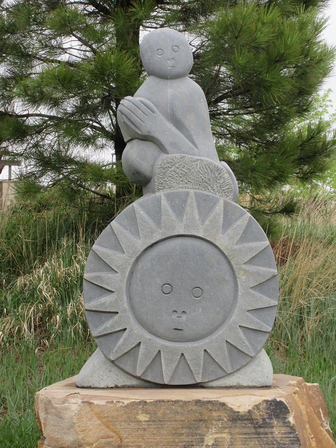 Loveland - Chapungu Sculpture Park - 'Droughtman Prays for Rain' by Dewu Bangura 1992