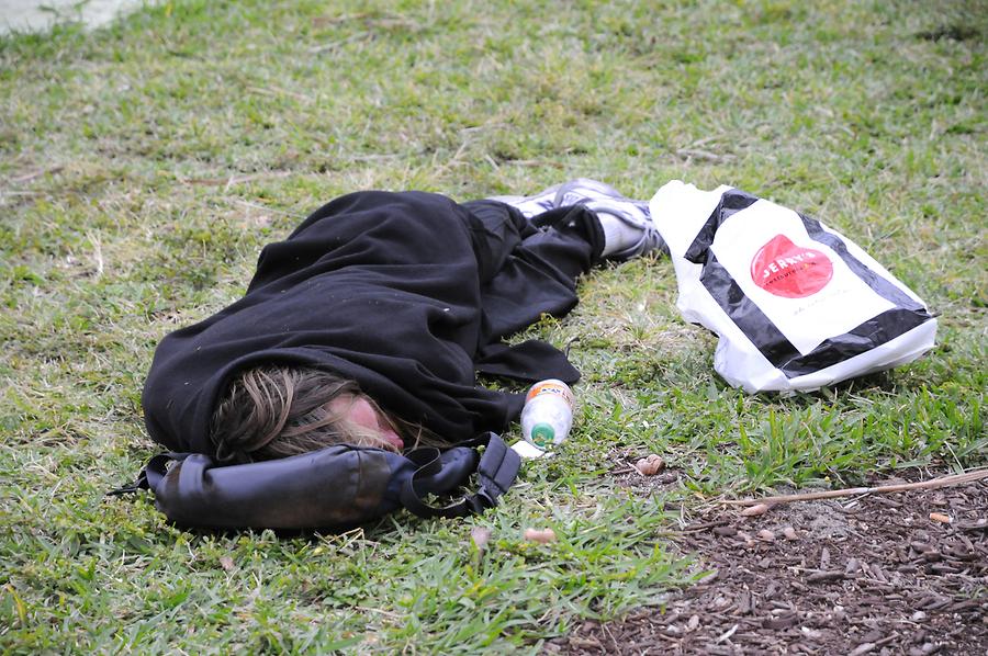 South Beach - Lummus Park; Homeless Person