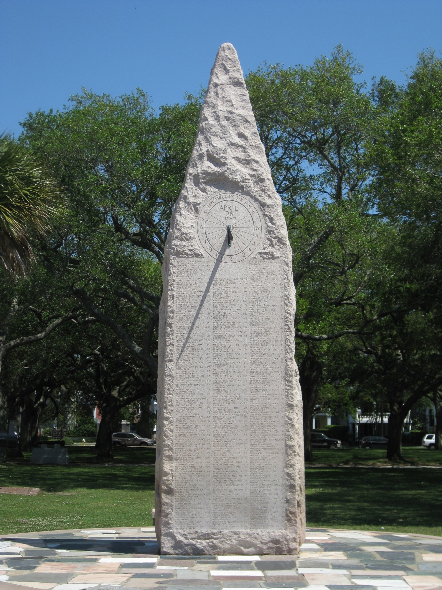 Charleston White Point Gardens Sundial South Carolina