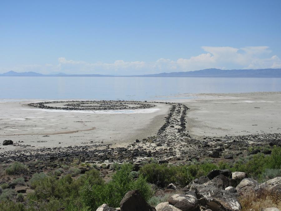 Rozel Point at Great Salt Lake - 'Spiral Jetty' by Robert Smithson 1970