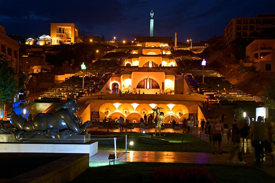 Yerevan Cascade at Night