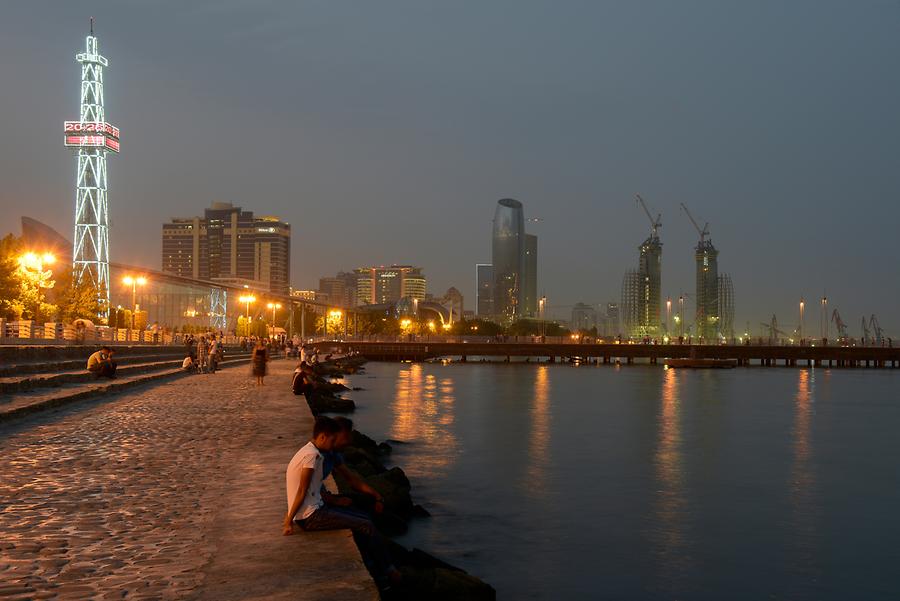 Baku Boulevard at Night